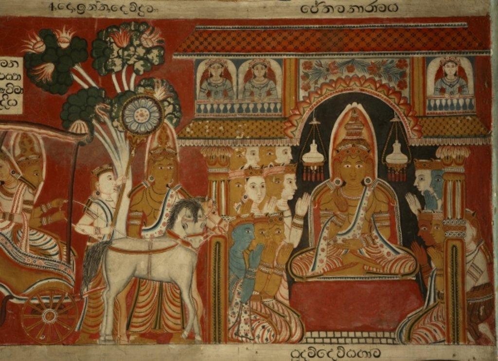 Detail of Wall painting in the Image House of the Subdharama Temple, Dehiwala by Sri Lankan School