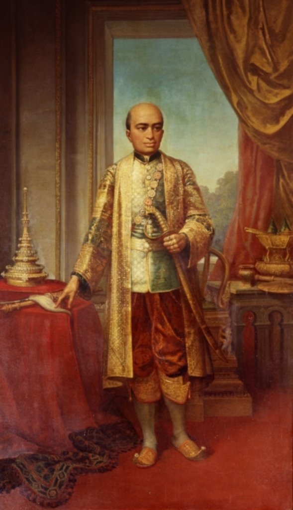 Detail of Portrait of King Phra Buddha Lertla Napalai by School Thai