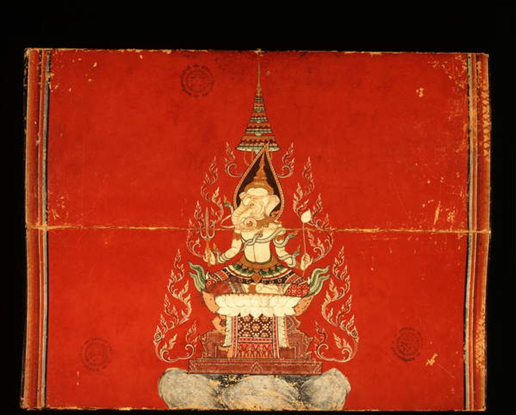 Detail of Ganesh manuscript on elephant training by School Thai