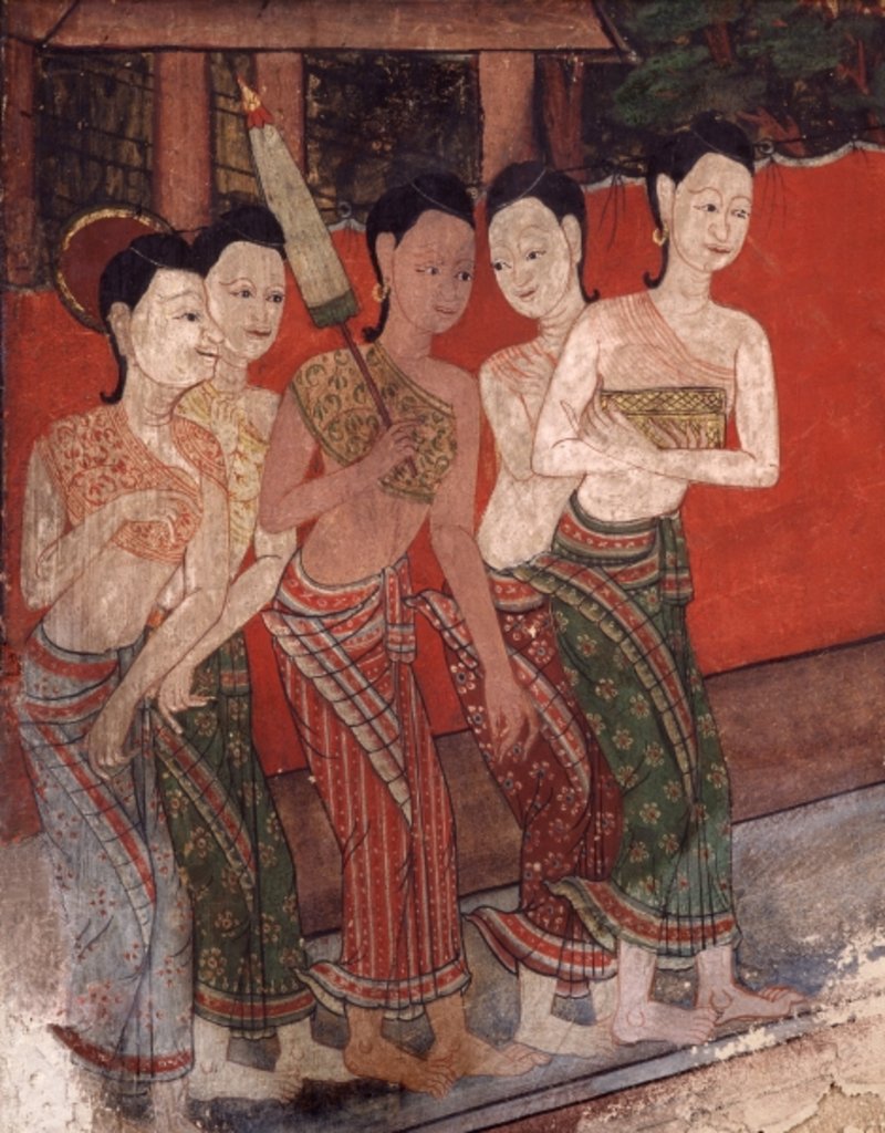 Detail of Detail showing a group of women, late 19th century by Thai School