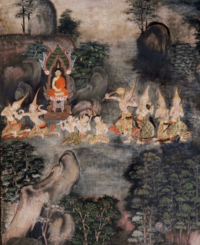Detail of Temptation of Buddha by School Thai