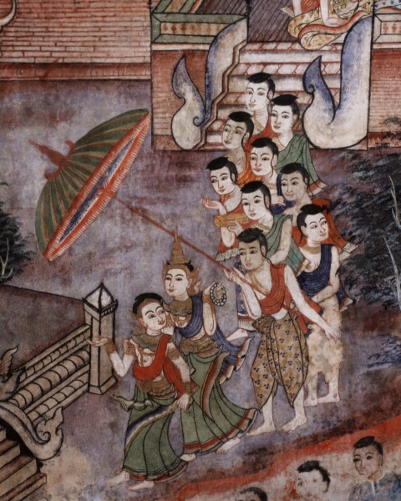 Detail of Detail from a mural at Wat Phra Singh by Thai School