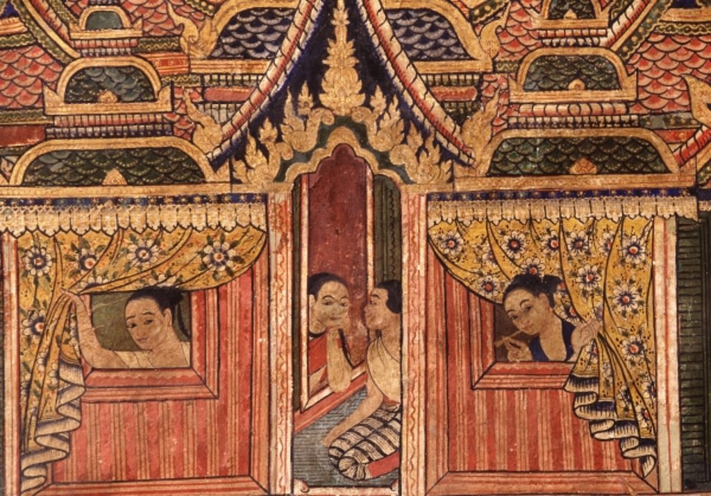 Detail of Detail from a mural at Wat Phra Singh by Thai School
