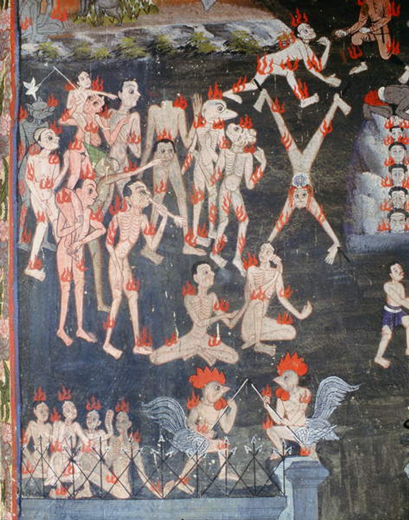 Detail of Scene of an inferno by Thai School