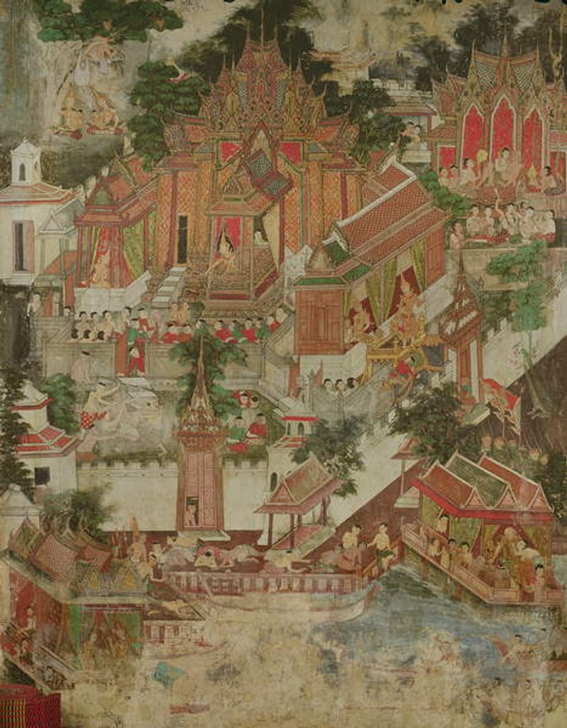 Detail of Vessantara Jataka, Wat Suwannaram, Thonburi, 1831 by Thai School