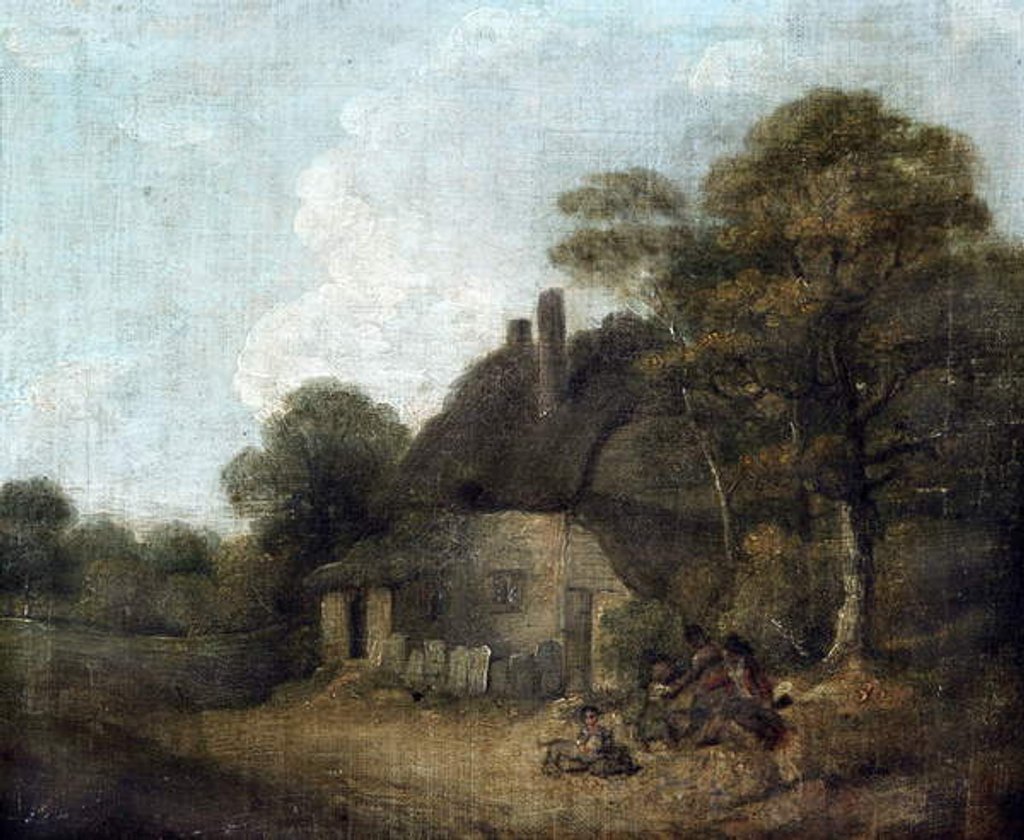 Detail of Country Cottage with Figures by William Redmore Bigg