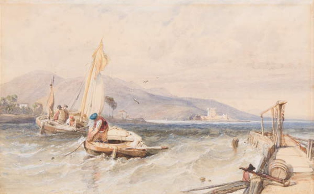 Detail of Castle Douglas, Loch Leven, 1849 by William Clarkson Stanfield