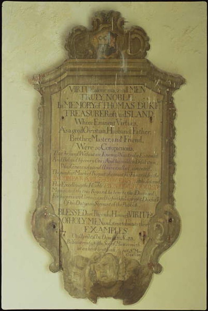 Detail of Memorial to Thomas Duke, 1750 by English School