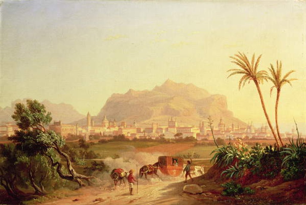 Detail of View of Palermo, c.1831 by Carl Wilhelm Goetzloff