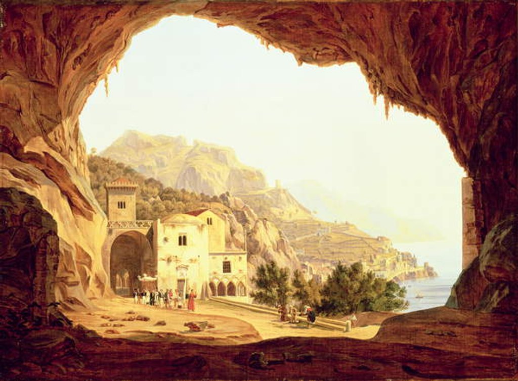 Detail of View from a Grotto over the Amalfi Coast, c.1842 by Carl Wilhelm Goetzloff