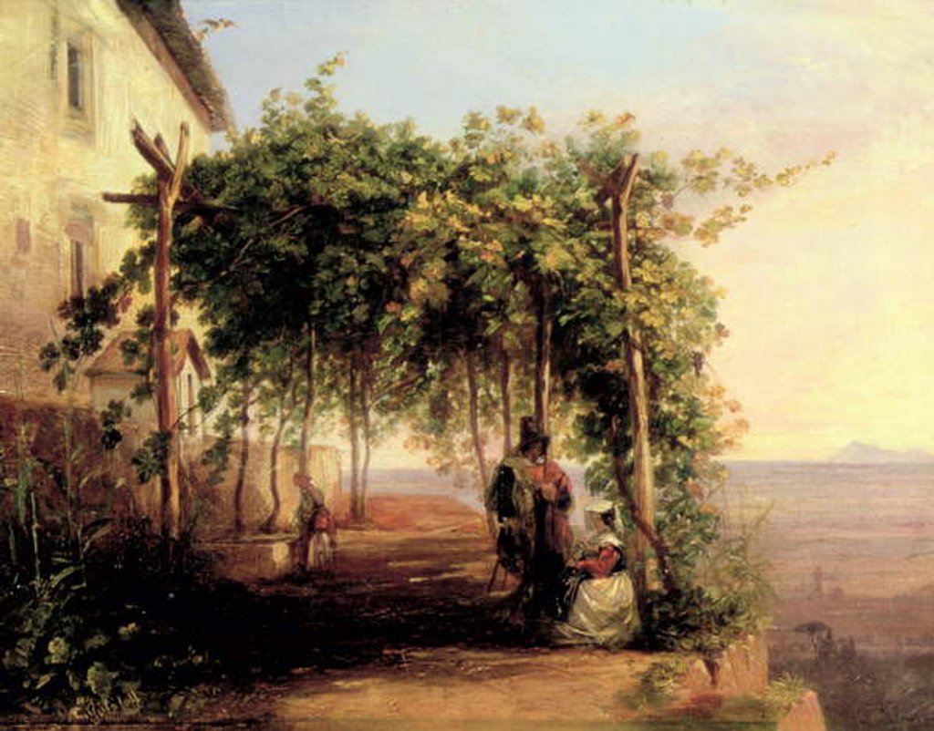 Detail of Above the Gulf of Naples, c.1833 by Carl Wilhelm Goetzloff