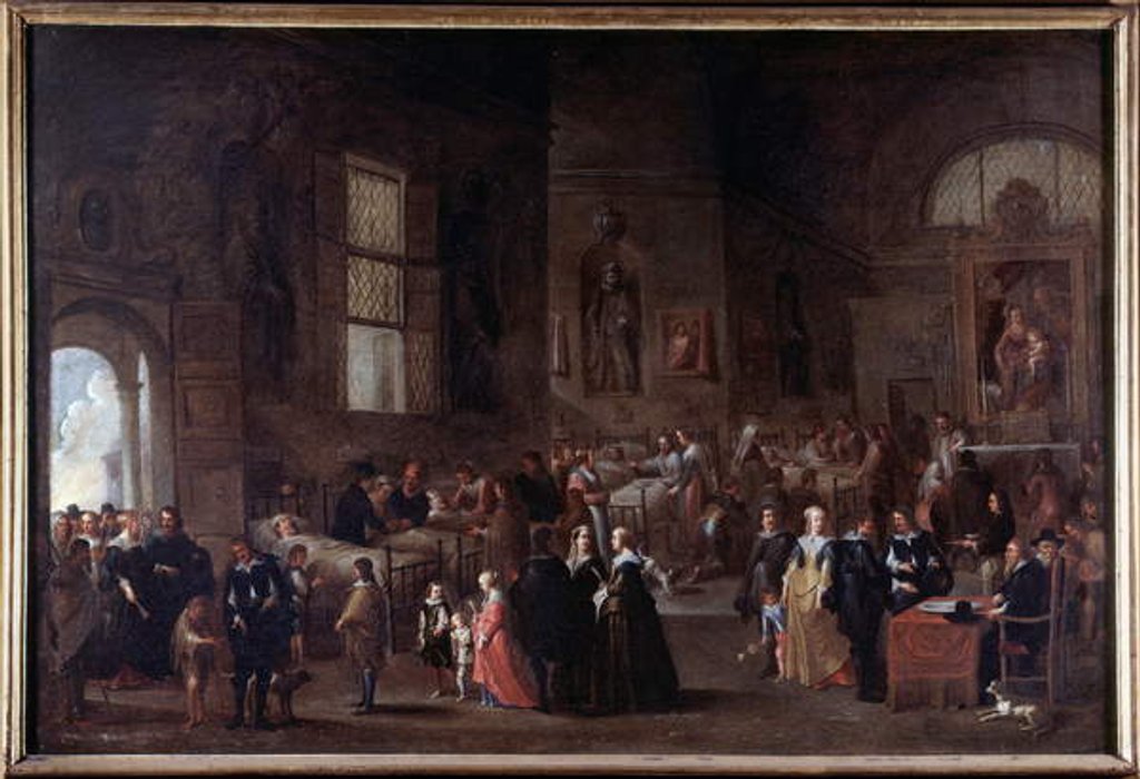 Detail of Works of mercy: to visit the sick by Cornelis de Wael