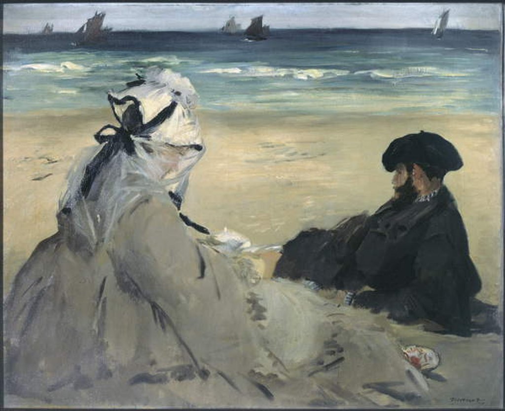 Detail of On the beach. - 1873, oil on canvas by Edouard Manet