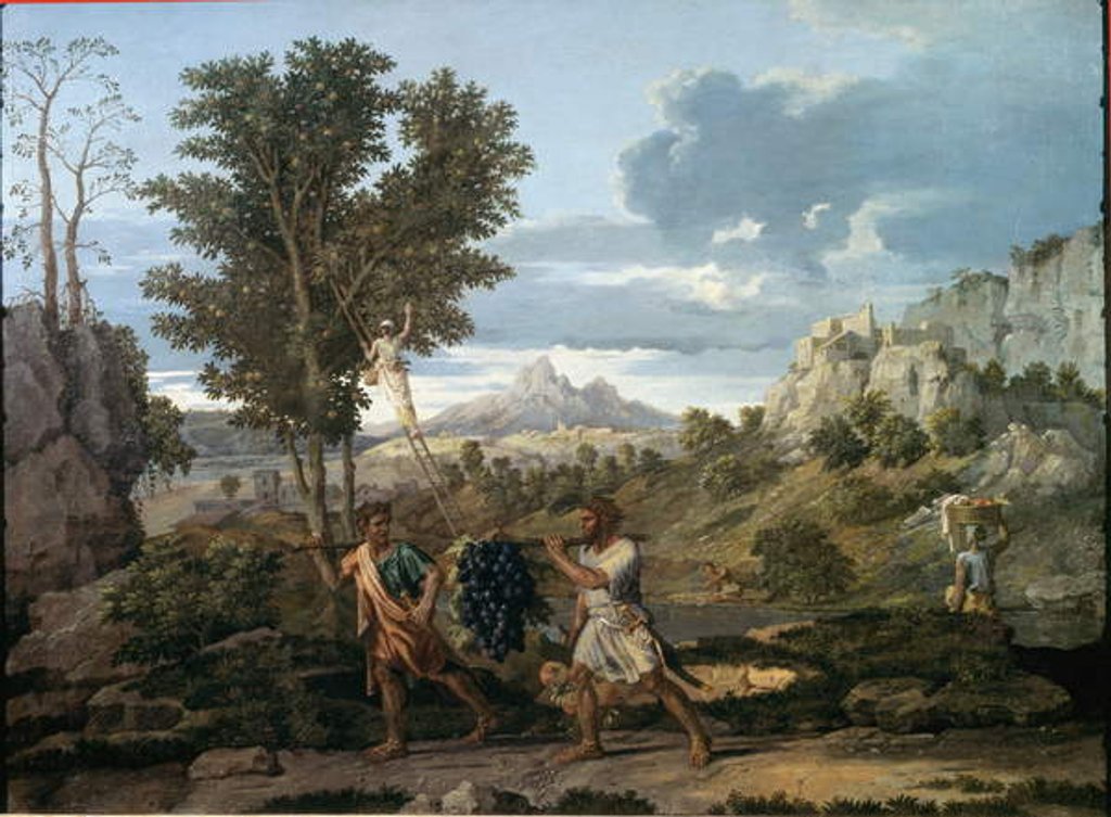 Detail of Autumn or the bunch of grapes brought back from the promised land - by Nicolas Poussin