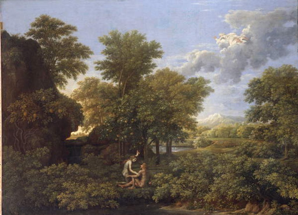 Detail of Spring or Earth Paradise - oil on canvas, 1660-1664 by Nicolas Poussin