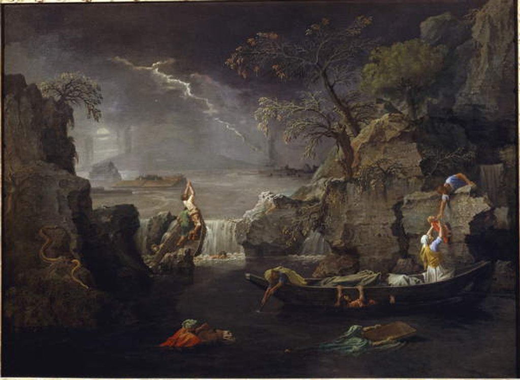 Detail of Winter or deluge - by Nicolas Poussin