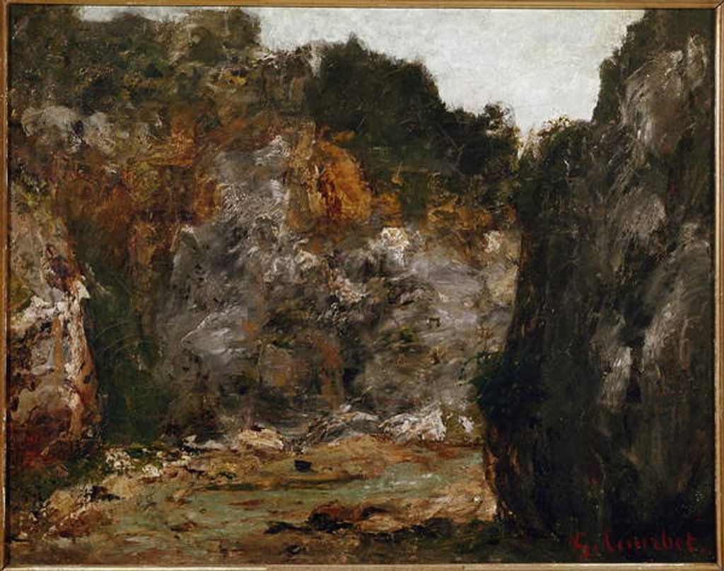 Detail of Canyon by Gustave Courbet