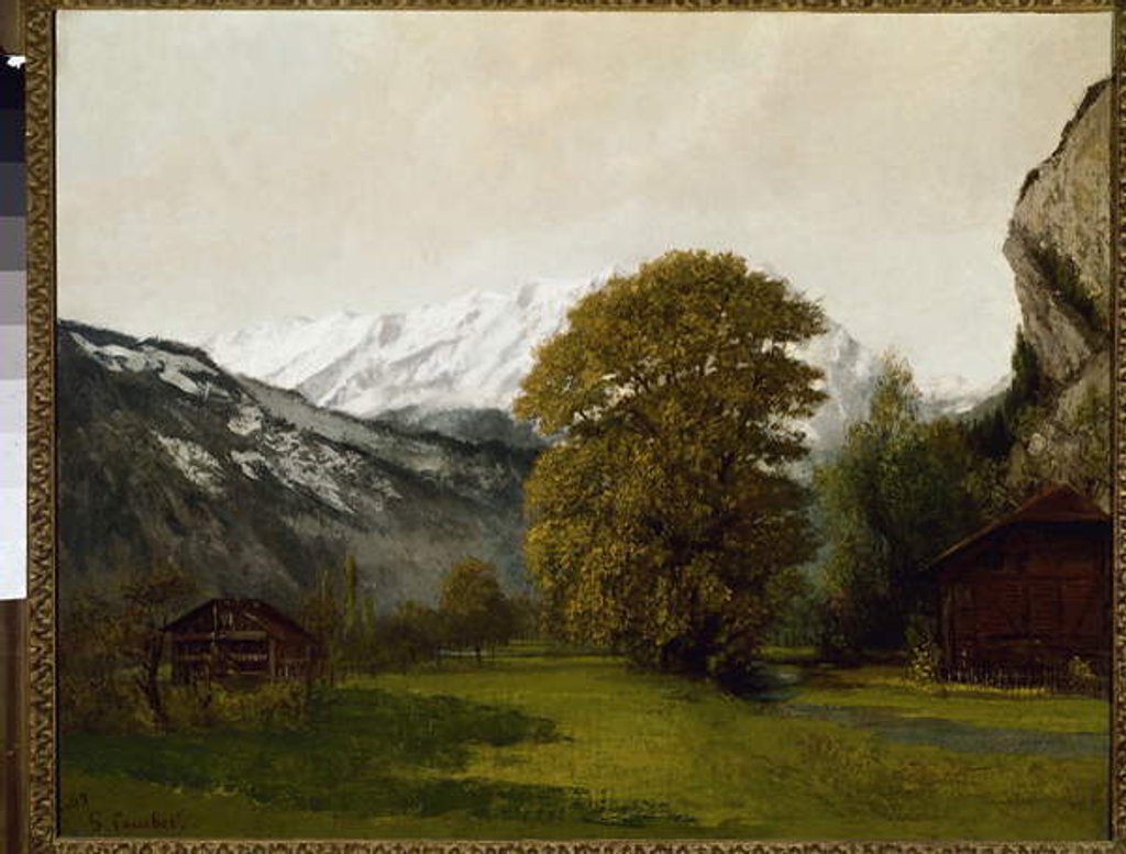 Detail of Landscape at Interlaken, Switzerland by Gustave Courbet
