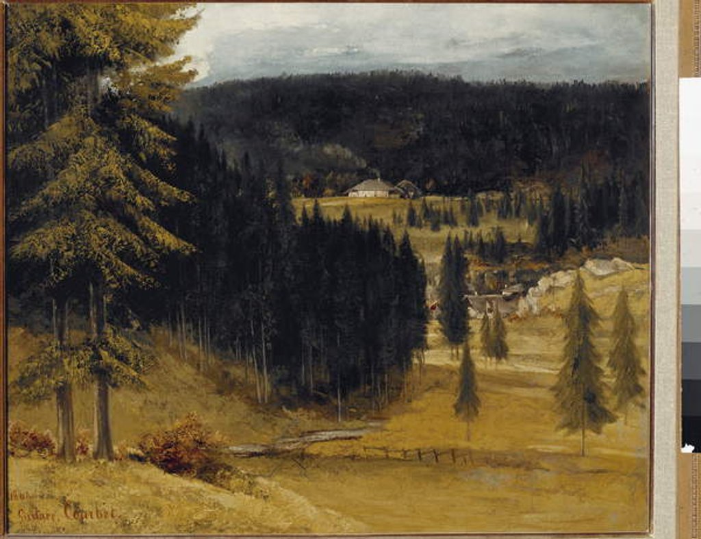 Detail of The Pussets farm by Gustave Courbet