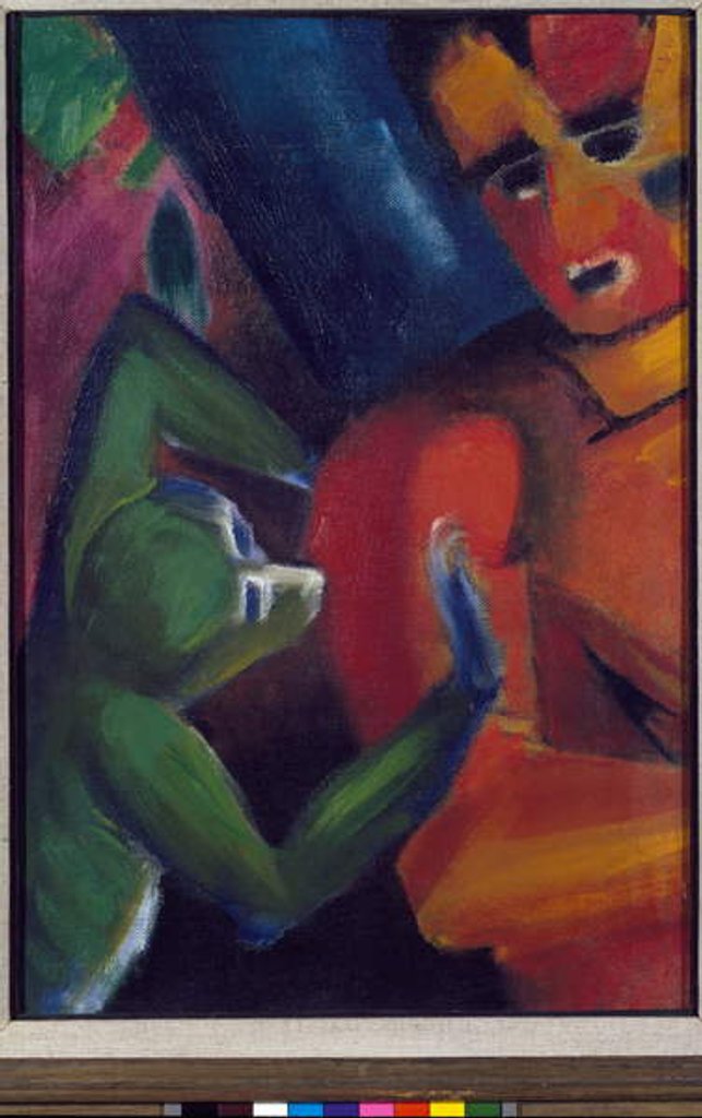 Detail of A Man and a Little Monkey by Franz Marc