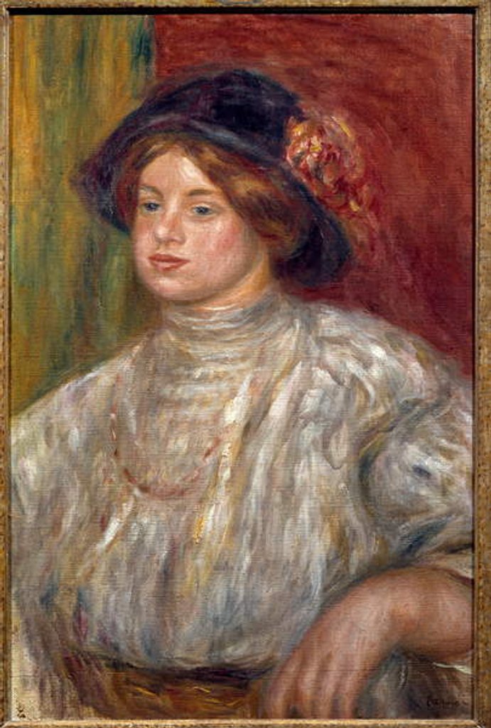 Detail of Portrait of Gabrielle with the hat, c.1915 by Pierre Auguste Renoir