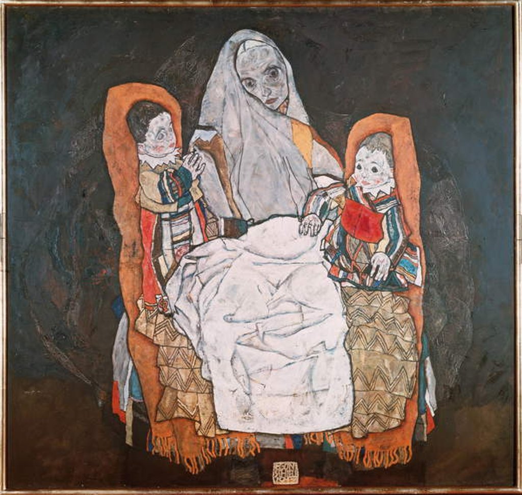 Detail of Mother with her two children, III Painting by Egon Schiele 1914 Vienna, Museum Karlsplatz by Egon Schiele