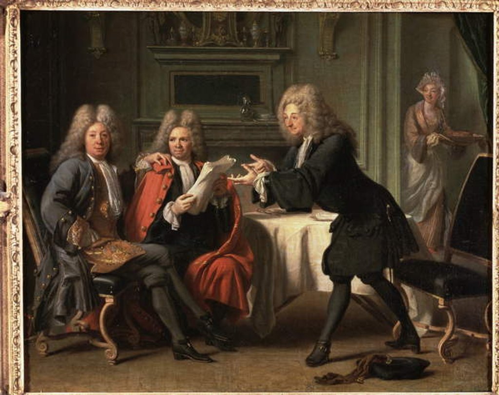 Detail of The Maison d'Auteuil, 1716 by Jacques Autreau