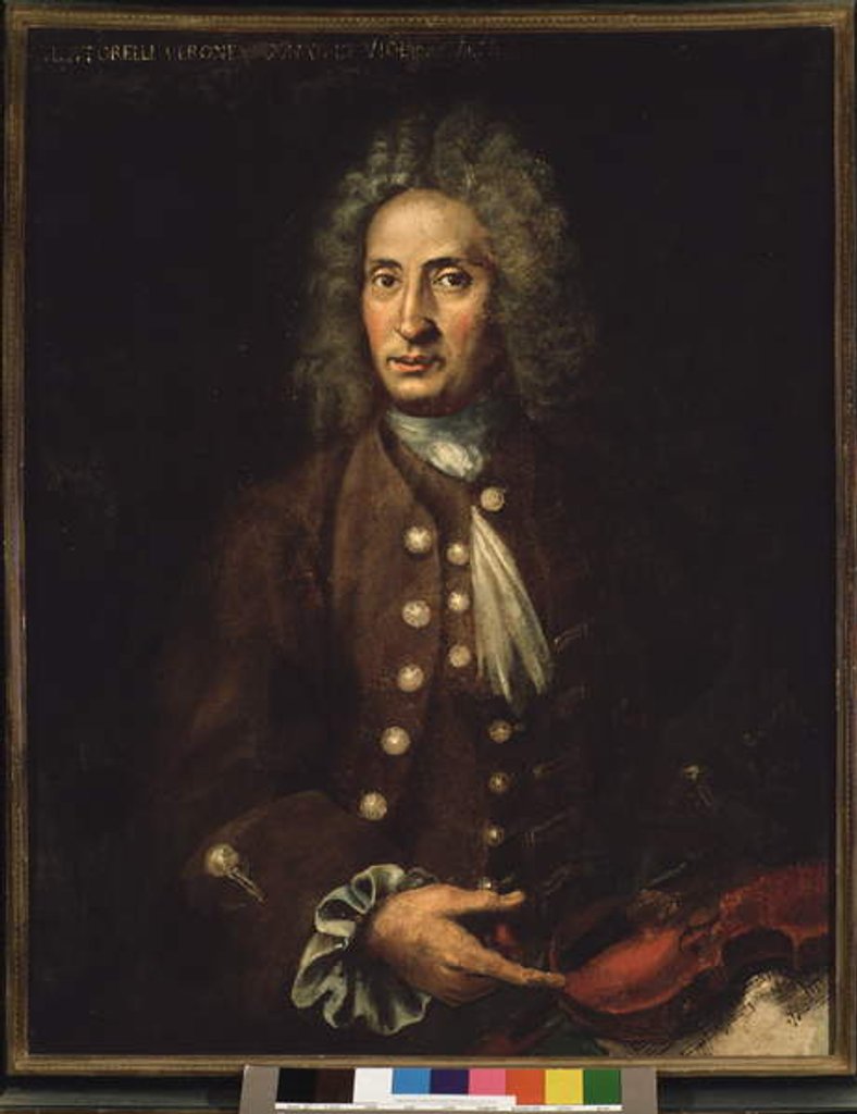 Detail of Portrait of italian composer Giuseppe Torelli. by Italian School