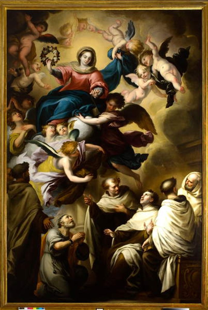 Detail of The Virgin appears to the Carmelitan Saints by School Italian