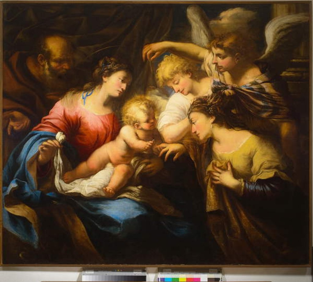 Detail of Mystical Marriage of Saint Catherine by School Italian