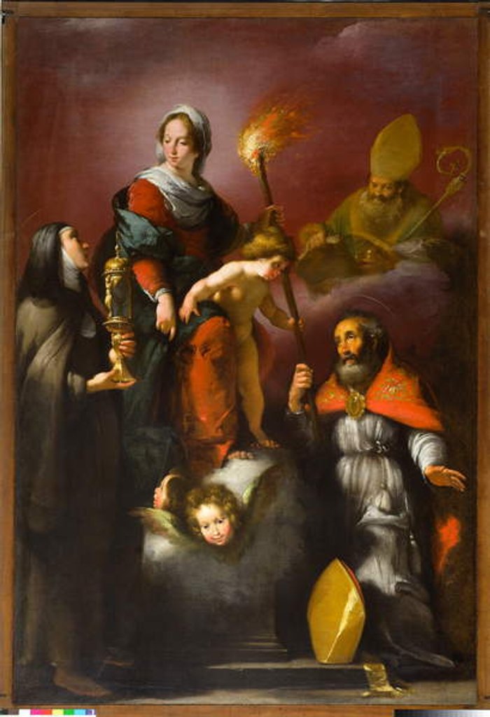 Detail of Madonna with Child and Saints Clare, Ambrose and Erasmus, c.1625 by Italian School
