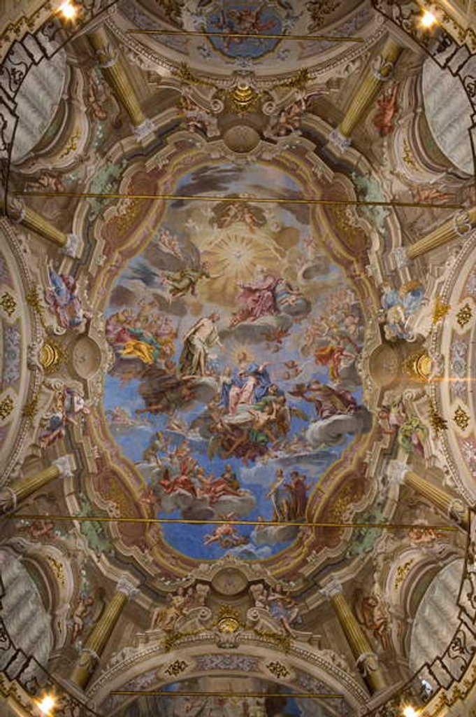Detail of The frescoes of the vault representing the glory of San Filippo Neri by Marco Antonio Franceschini