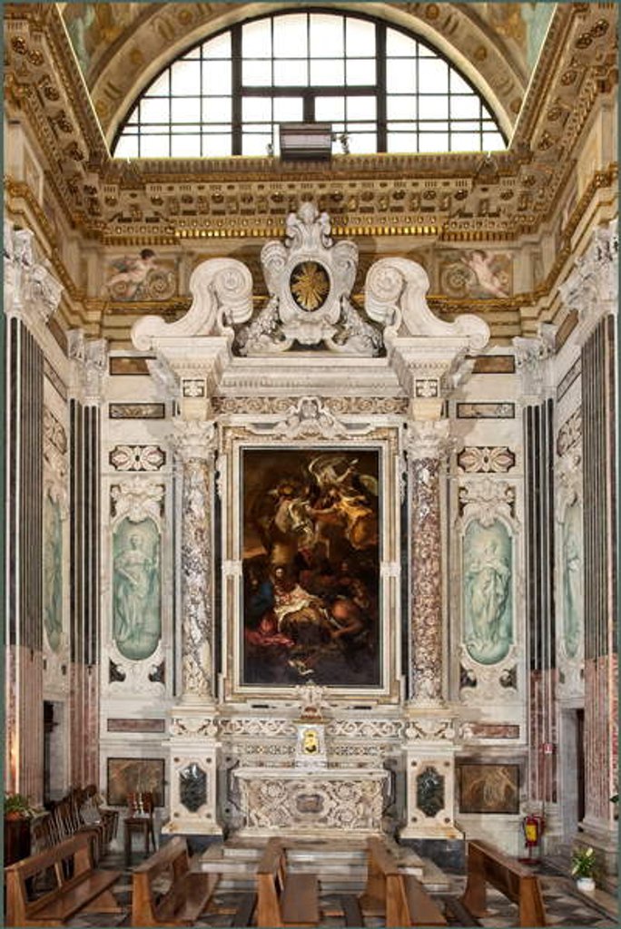 Detail of Adoration of the Shepherds, altarpiece, 1645 by Giovanni Benedetto (1609-64) Castiglione