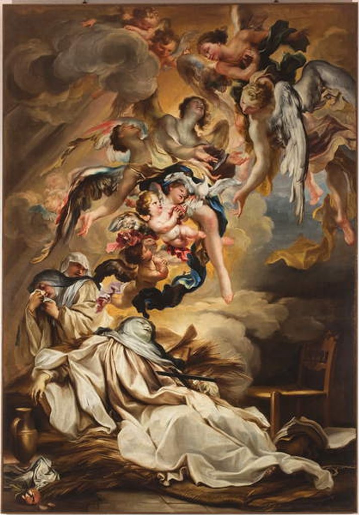 Detail of Death of St. Scholastica, c. 1700 by Gregorio de Ferrari