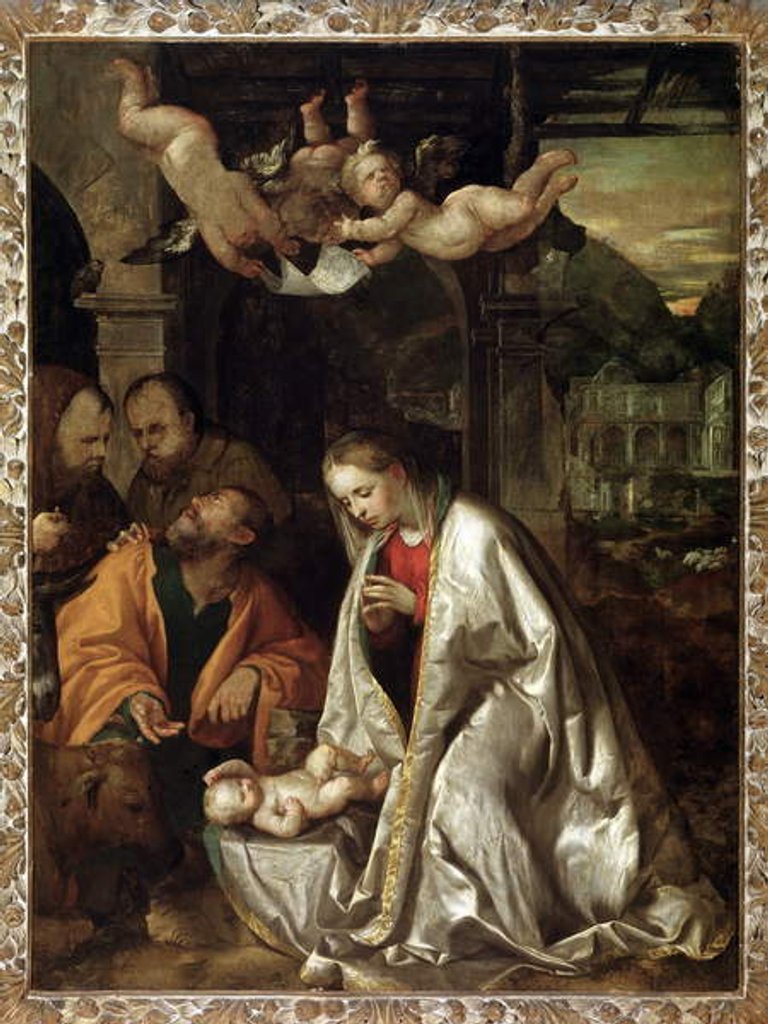 Detail of Nativity) by Girolamo Romanino