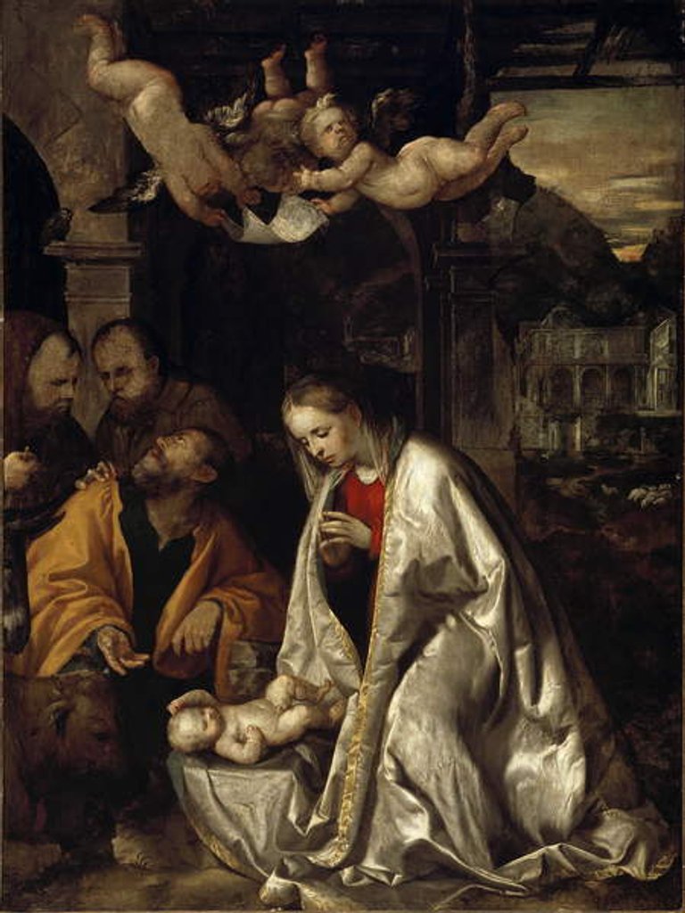 Detail of Nativity by Girolamo Romanino