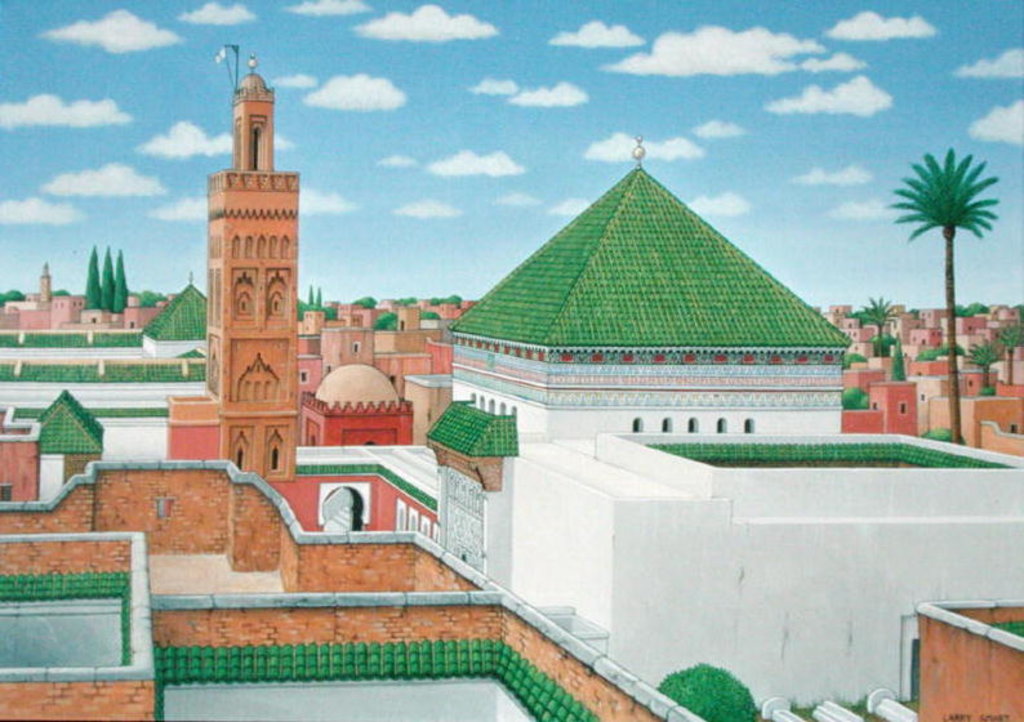 Detail of Rooftops, Marrakech, 1998 by Larry Smart