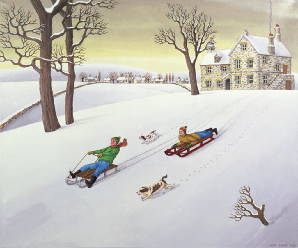 Detail of Tobogganing, 1986 by Larry Smart