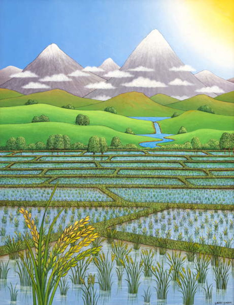 Detail of Japan Rice Paddy Field, 1997 by Larry Smart