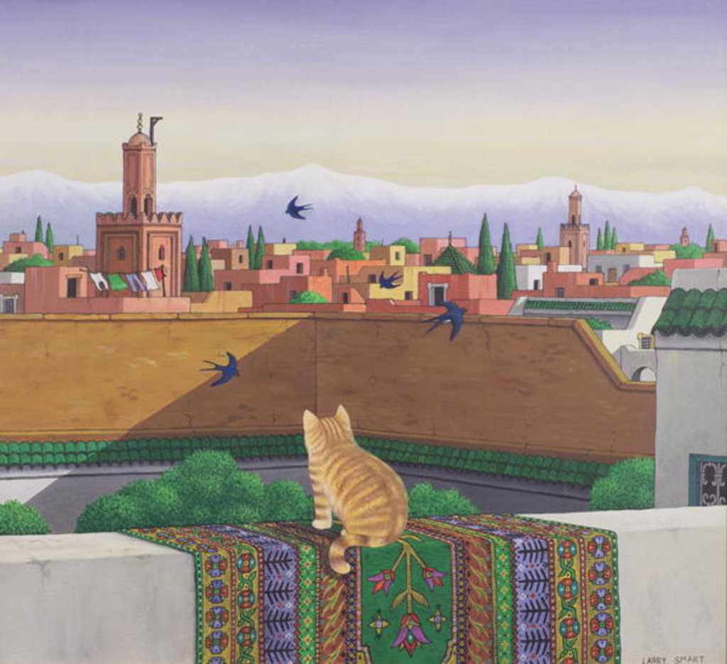 Detail of Rooftops in Marrakesh, 1989 by Larry Smart