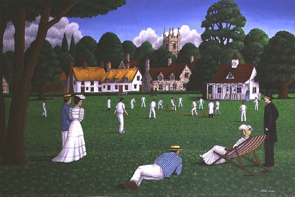 Detail of Edwardian Cricket, 1986 by Larry Smart
