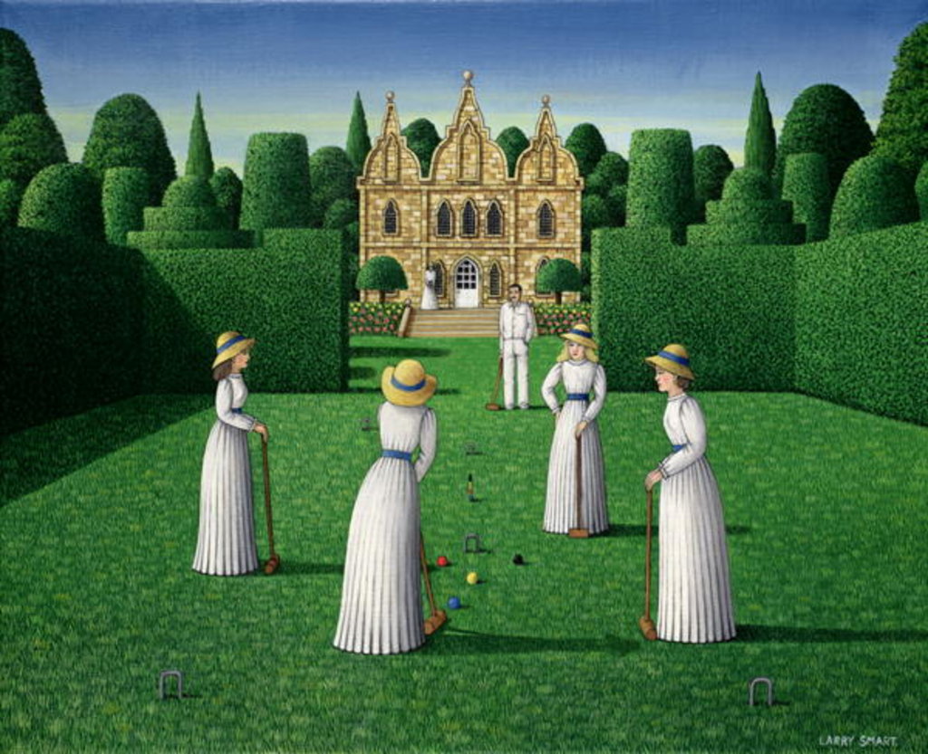 Detail of The Croquet Match, 1978 by Larry Smart