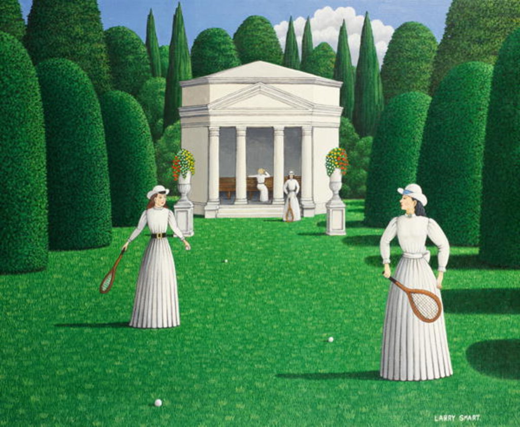 Detail of Edwardian Ladies Playing Tennis, 1978 by Larry Smart