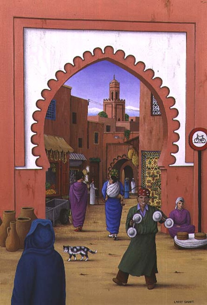 Detail of Street Scene in Marrakesh, 1992 by Larry Smart
