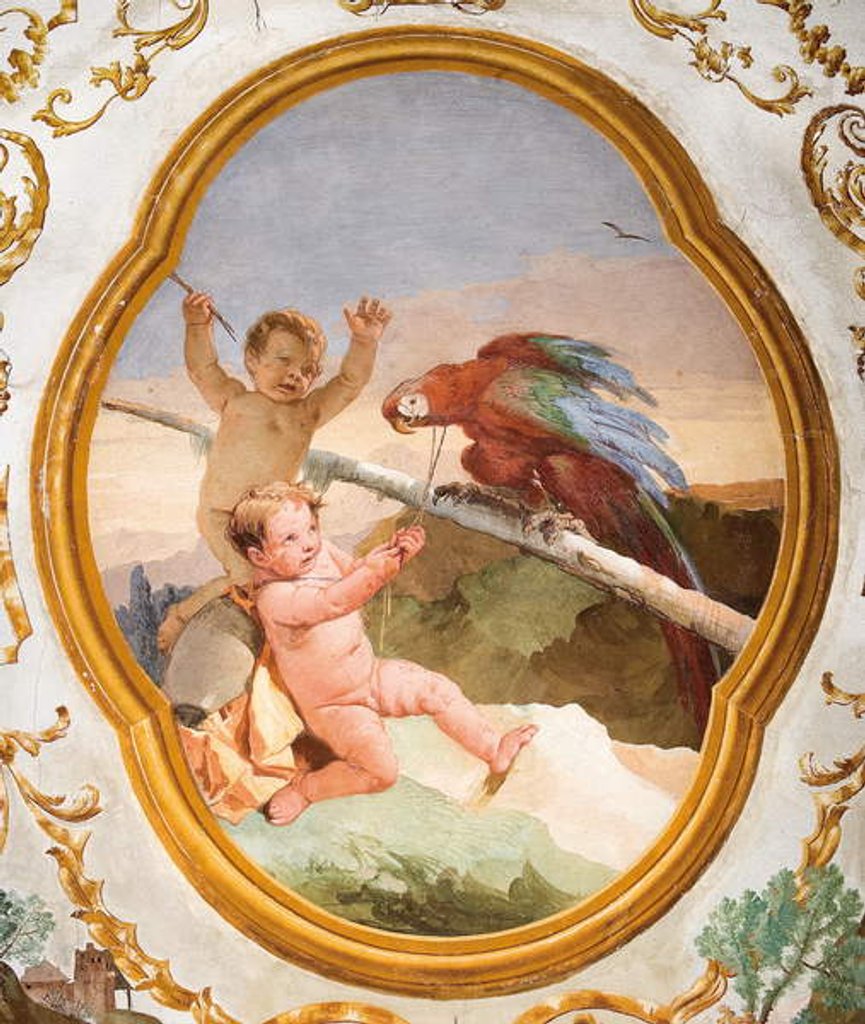 Detail of Putti with a Parrot by Giandomenico Tiepolo
