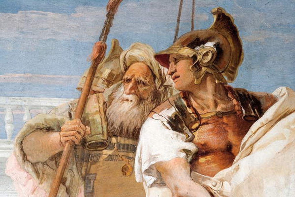 Detail of Detail of Aeneas, from Aeneid Presents Cupid, Disguised as Ascanius, to Dido by Giovanni Battista (1696-1770) Tiepolo