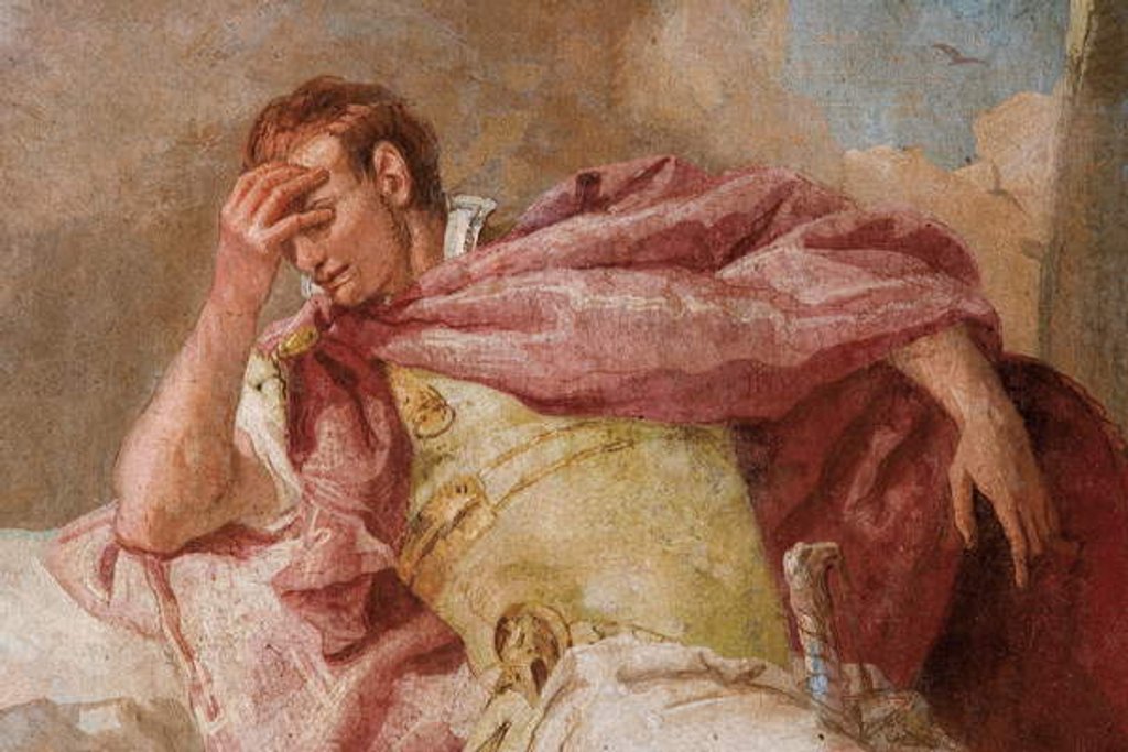 Detail of Detail of Aeneid, from Mercury Exhorting Aeneas to Leave Carthage by Giovanni Battista (1696-1770) Tiepolo