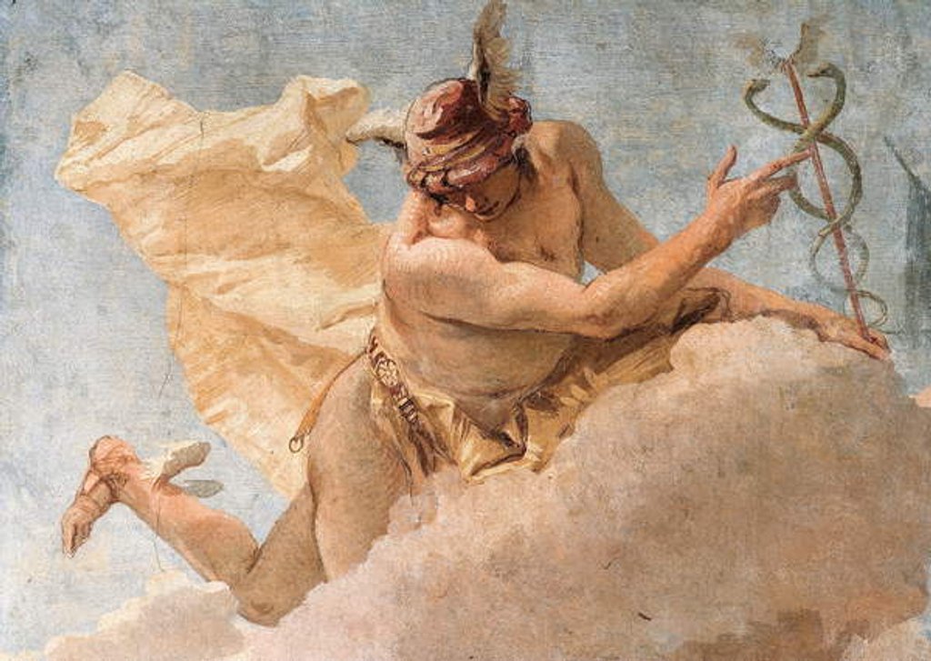 Detail of Detail of Mercury, from Mercury Exhorting Aeneas to Leave Carthage by Giovanni Battista (1696-1770) Tiepolo