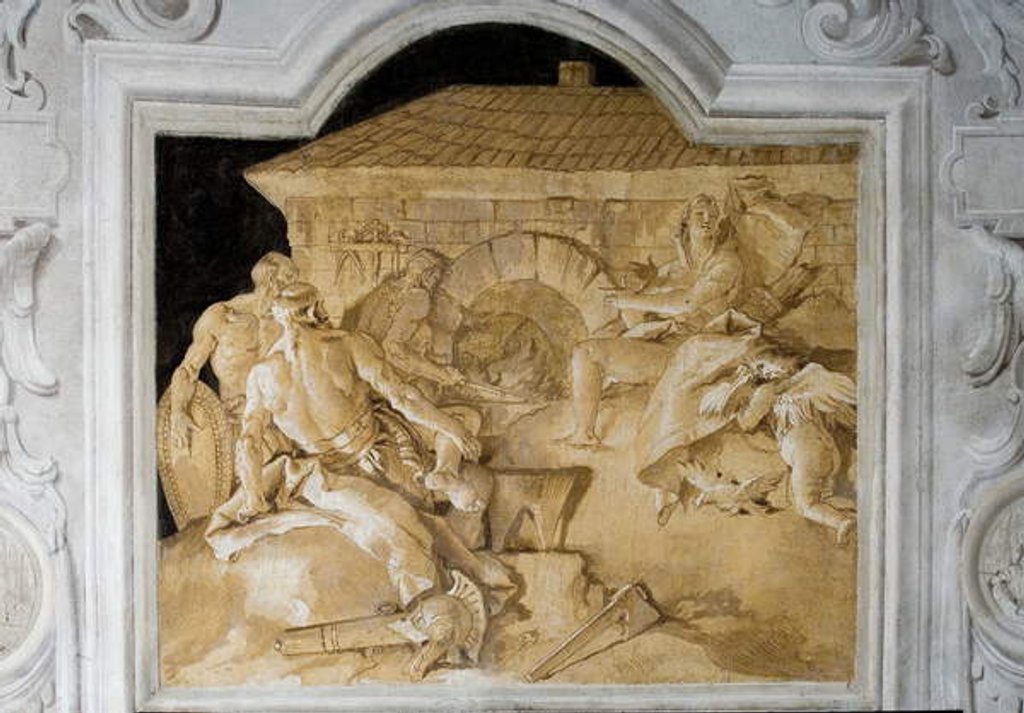 Detail of Vulcan in His Forge by Giandomenico Tiepolo