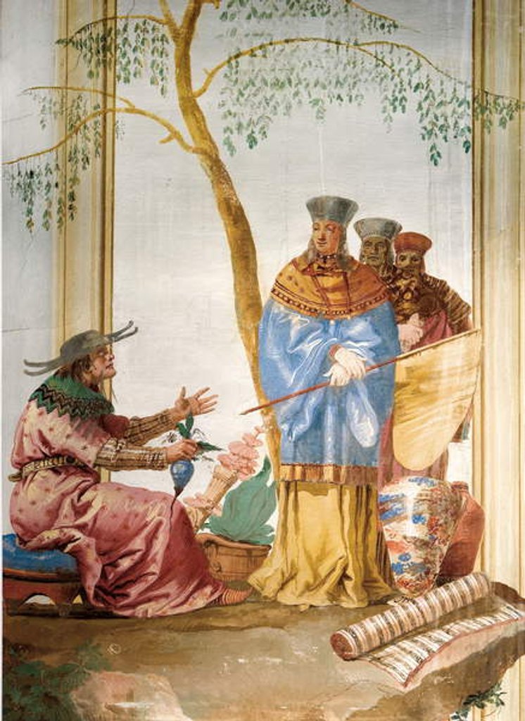 Detail of Detail from fresco in the Chinese Room, in the Foresteria, 1757 by Giandomenico Tiepolo